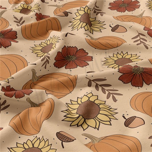 Halloween Fall Double Brushed Polyester Fabric Jersey Stretchy Soft Polyester Stretch Fabric