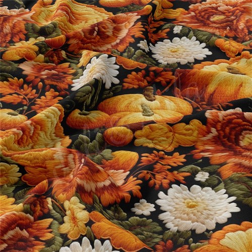 Embroidery Floral Double Brushed Polyester Fabric Jersey Stretchy Soft Polyester Stretch Fabric