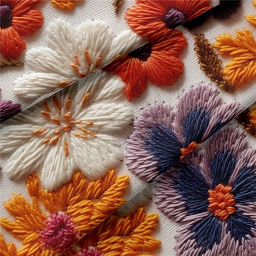 Embroidery Floral Double Brushed Polyester Fabric Jersey Stretchy Soft Polyester Stretch Fabric
