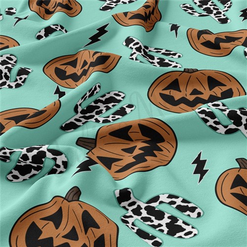 Halloween Fall Double Brushed Polyester Fabric Jersey Stretchy Soft Polyester Stretch Fabric