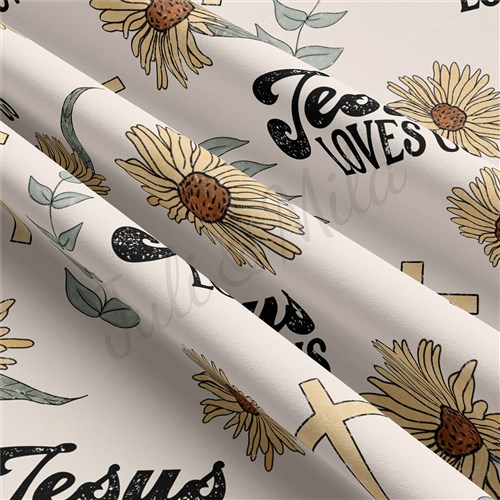 Jesus Loves Us Double Brushed Polyester Fabric Jersey Stretchy Soft Polyester Stretch Fabric