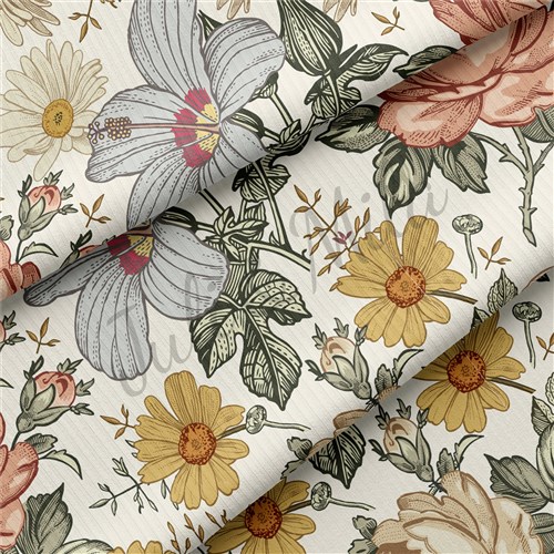 Ribbed Jersey Stretchy Polyester Fabric Floral12 & Get a Free $89.99 Embroidery Bundle