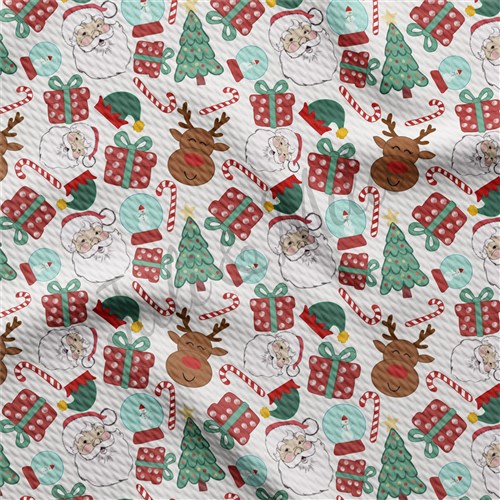 Christmas Printed Liverpool Bullet Textured Stretch Solid Strip Thick Knit Jersey Fabric