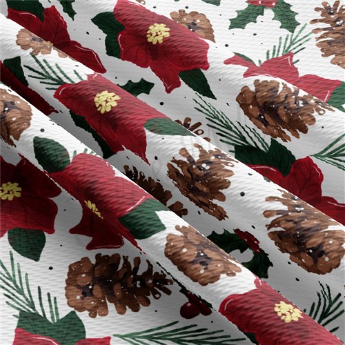 Christmas Printed Liverpool Bullet Textured Stretch Solid Strip Thick Knit Jersey Fabric