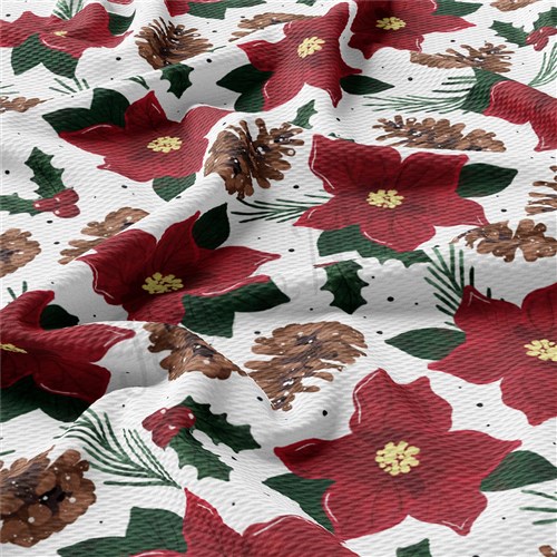 Christmas Printed Liverpool Bullet Textured Stretch Solid Strip Thick Knit Jersey Fabric