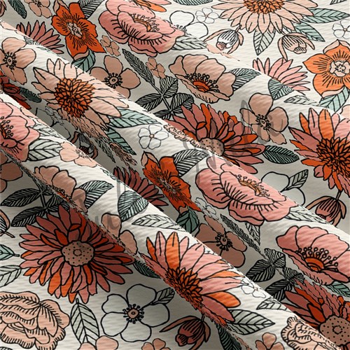 Floral Printed Liverpool 4 Way Fabric Bow Floral56 & Get a Free $89.99 Embroidery Bundle