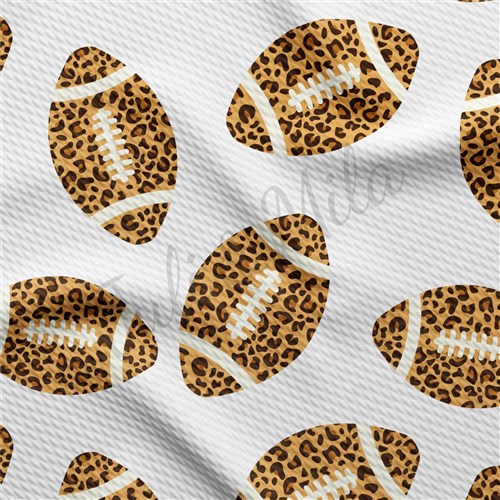 Football Leopard Printed Liverpool Bullet Textured Stretch Solid Strip Thick Knit Jersey Fabric
