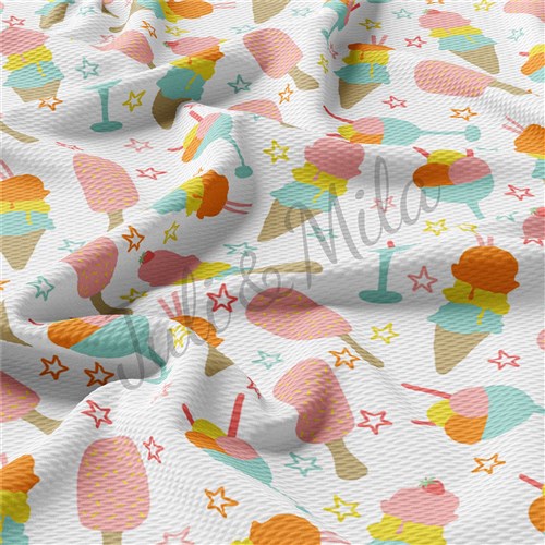 Ice cream Printed Liverpool 4 Way Fabric icecream3 & Get a Free $89.99 Embroidery Bundle