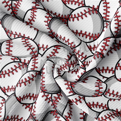 Baseball Printed Liverpool Bullet Textured Stretch Solid Strip Thick Knit Jersey Fabric