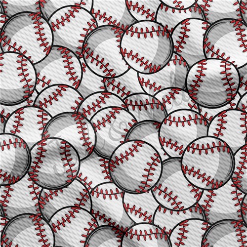 Baseball Printed Liverpool Bullet Textured Stretch Solid Strip Thick Knit Jersey Fabric