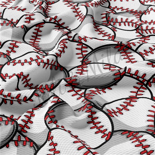 Baseball Printed Liverpool Bullet Textured Stretch Solid Strip Thick Knit Jersey Fabric