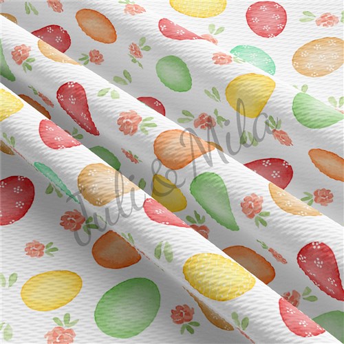 Easter Printed Liverpool Fabric Egg Bunny Pastel(E49) & Get a Free $89.99 Embroidery Bundle