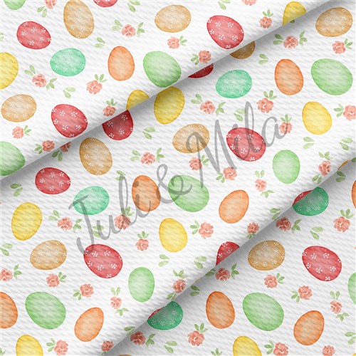 Easter Printed Liverpool Fabric Egg Bunny Pastel(E49) & Get a Free $89.99 Embroidery Bundle