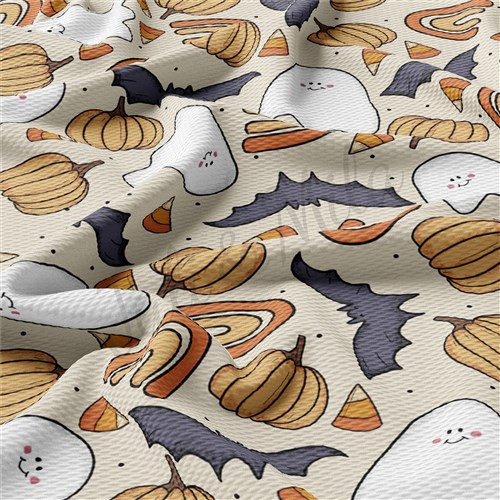 Pumpkin Fall Liverpool Bullet Textured Stretch Solid Strip Thick Knit Jersey Fabric
