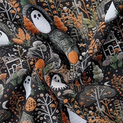Autumn Fall Halloween Printed Liverpool Fabric AA1813 & Get a Free $89.99 Embroidery Bundle