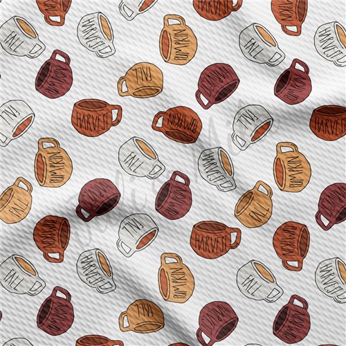 Pumpkin Fall Liverpool Bullet Textured Stretch Solid Strip Thick Knit Jersey Fabric