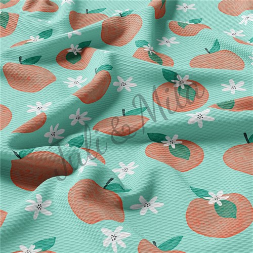 Peach Printed Liverpool 4 Way Fabric peach & Get a Free $89.99 Embroidery Bundle