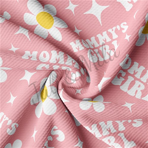 Mommy's Girl Printed Liverpool Bullet Textured Stretch Solid Strip Thick Knit Jersey Fabric