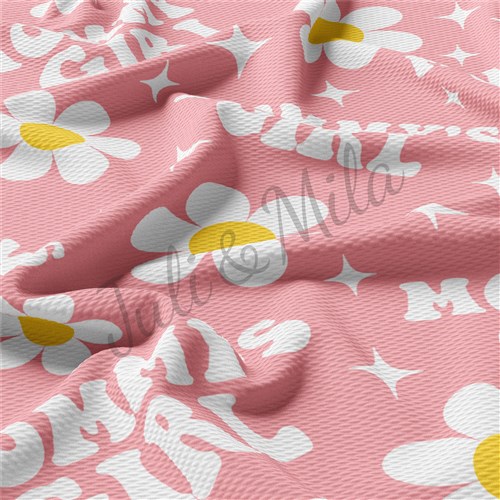 Mommy's Girl Printed Liverpool Bullet Textured Stretch Solid Strip Thick Knit Jersey Fabric