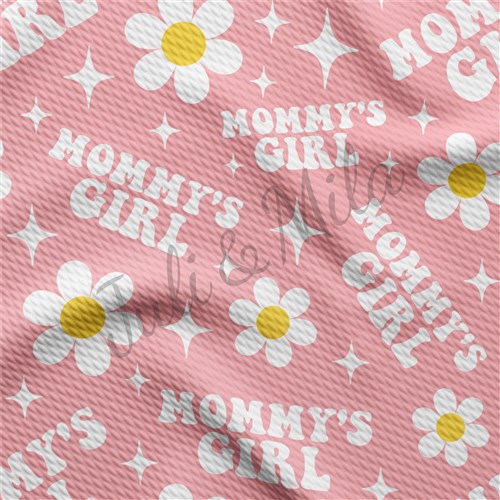 Mommy's Girl Printed Liverpool Bullet Textured Stretch Solid Strip Thick Knit Jersey Fabric