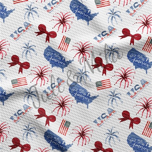 Patriotic 4th of July Printed Liverpool USA Flag (PT & Get a Free $89.99 Embroidery Bundle