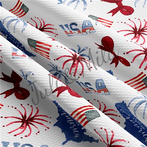 Patriotic 4th of July Printed Liverpool USA Flag (PT & Get a Free $89.99 Embroidery Bundle