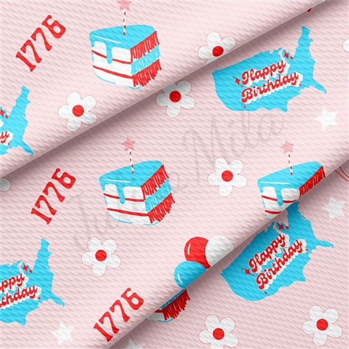 4th of July Patriotic Printed Liverpool Fabric AA1796 & Get a Free $89.99 Embroidery Bundle