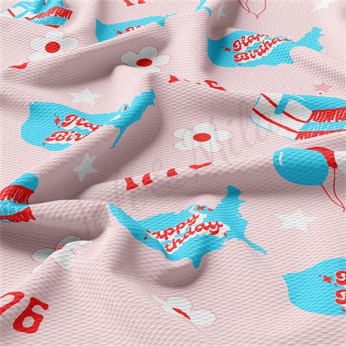 4th of July Patriotic Printed Liverpool Fabric AA1796 & Get a Free $89.99 Embroidery Bundle