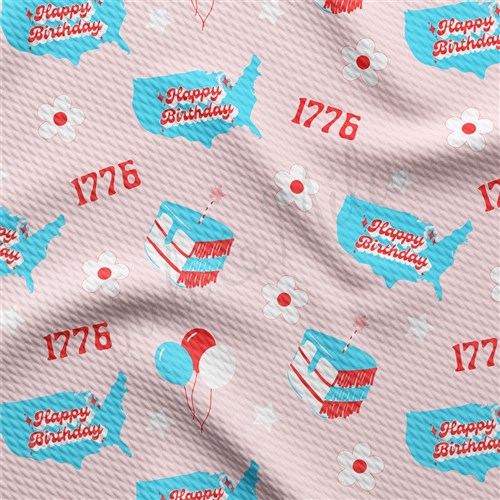 4th of July Patriotic Printed Liverpool Fabric AA1796 & Get a Free $89.99 Embroidery Bundle