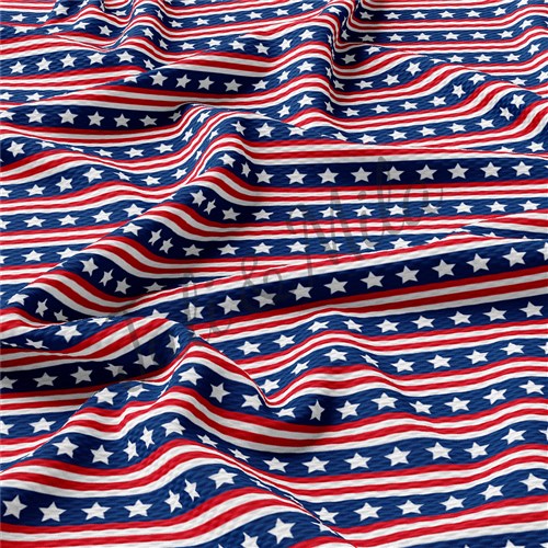 Patriotic 4th of July PT45 Liverpool Bullet Textured Stretch Solid Strip Thick Knit Jersey Fabric