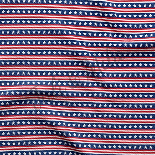 Patriotic 4th of July PT45 Liverpool Bullet Textured Stretch Solid Strip Thick Knit Jersey Fabric
