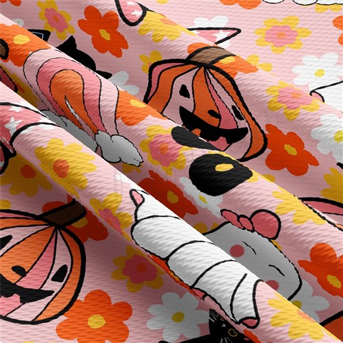 Pumpkin Fall Halloween Autumn Printed Liverpool ghost AA1865 & Get a Free $89.99 Embroidery Bundle