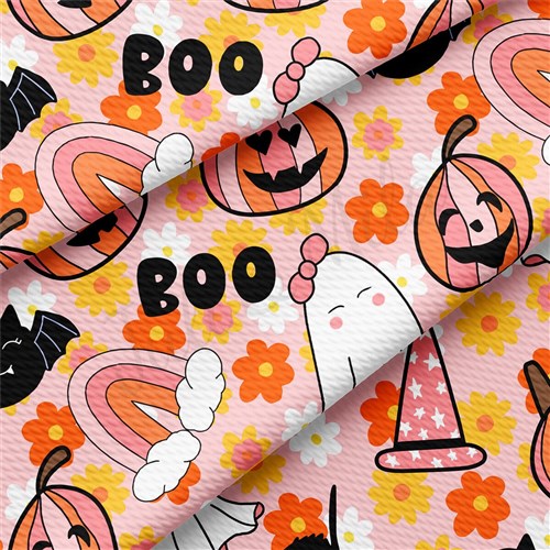 Pumpkin Fall Halloween Autumn Printed Liverpool ghost AA1865 & Get a Free $89.99 Embroidery Bundle