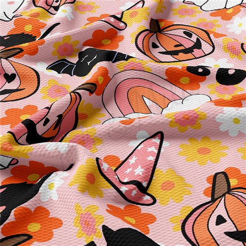 Pumpkin Fall Halloween Autumn Printed Liverpool ghost AA1865 & Get a Free $89.99 Embroidery Bundle