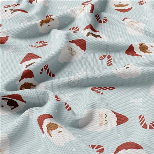 Santa Christmas Liverpool Bullet Textured Stretch Solid Strip Thick Knit Jersey Fabric