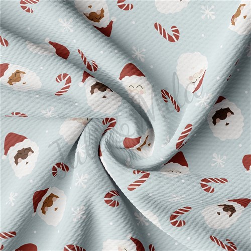 Santa Christmas Liverpool Bullet Textured Stretch Solid Strip Thick Knit Jersey Fabric