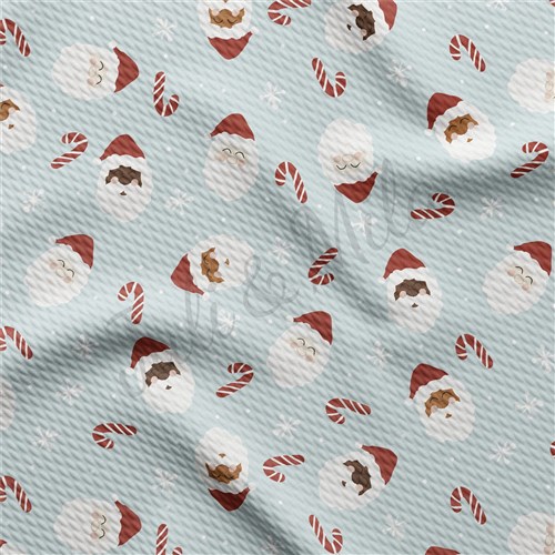Santa Christmas Liverpool Bullet Textured Stretch Solid Strip Thick Knit Jersey Fabric