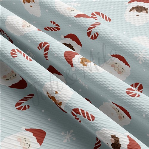 Santa Christmas Liverpool Bullet Textured Stretch Solid Strip Thick Knit Jersey Fabric
