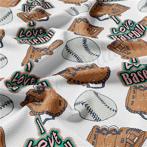 Baseball Printed Liverpool Bullet Textured Stretch Solid Strip Thick Knit Jersey Fabric