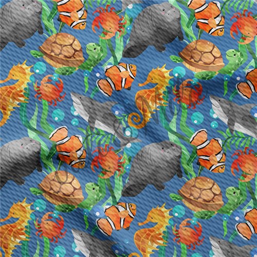 Printed Liverpool Fabric seainhabitants2 & Get a Free $89.99 Embroidery Bundle