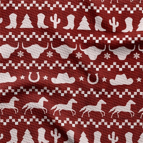 Christmas Christmas Liverpool Bullet Textured Stretch Solid Strip Thick Knit Jersey Fabric