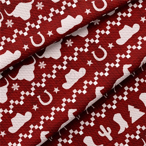 Christmas Christmas Liverpool Bullet Textured Stretch Solid Strip Thick Knit Jersey Fabric