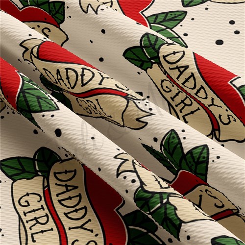 Daddy's Girl Printed Liverpool Bullet Textured Stretch Solid Strip Thick Knit Jersey Fabric
