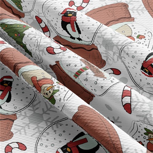 Christmas Printed Liverpool Bullet Textured Stretch Solid Strip Thick Knit Jersey Fabric