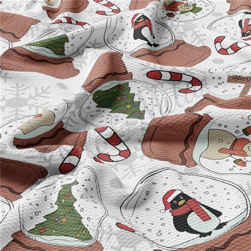 Christmas Printed Liverpool Bullet Textured Stretch Solid Strip Thick Knit Jersey Fabric