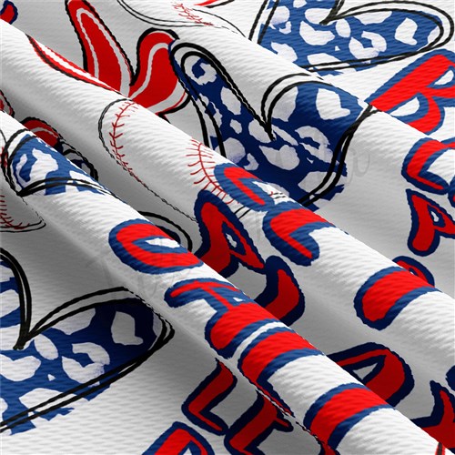 Baseball Printed Liverpool Bullet Textured Stretch Solid Strip Thick Knit Jersey Fabric