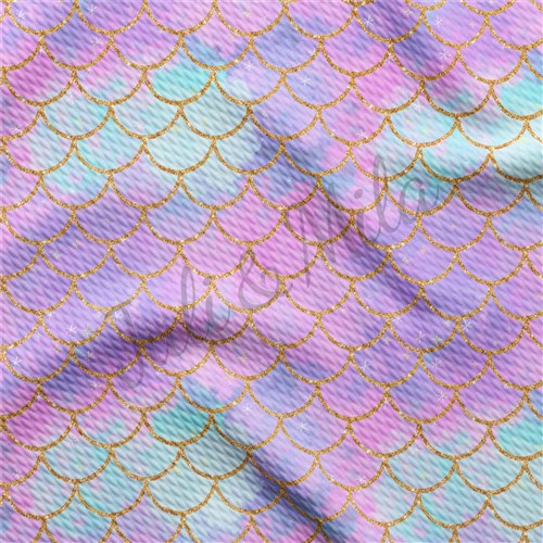 Printed Liverpool Mermaid Fabric goldenscales AA344 & Get a Free $89.99 Embroidery Bundle