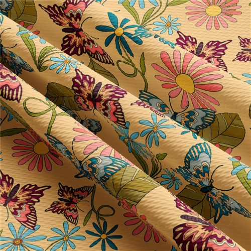 Retro Butterflies Smile Printed Liverpool Bullet Bow (Floral83) & Get a Free $89.99 Embroidery Bundle