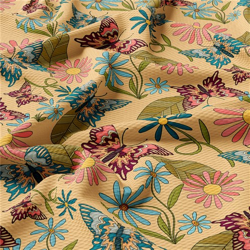 Retro Butterflies Smile Printed Liverpool Bullet Bow (Floral83) & Get a Free $89.99 Embroidery Bundle
