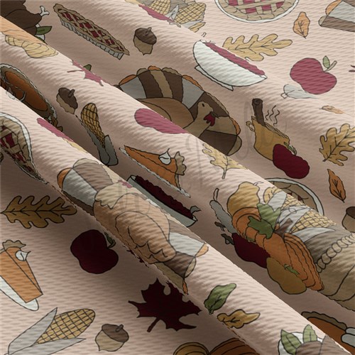 Thanksgiving Fall Autumn Pie Fabric AA492 & Get a Free $89.99 Embroidery Bundle